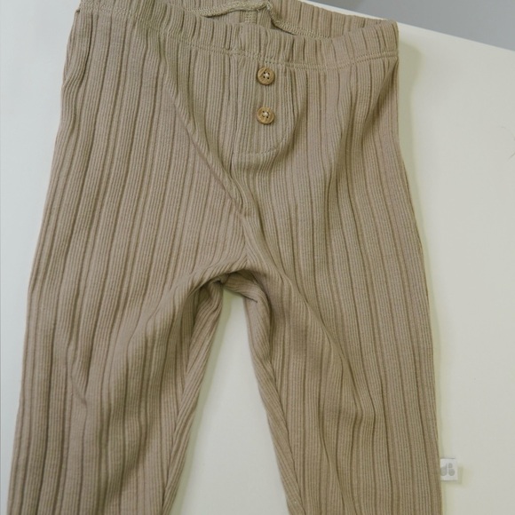 Kids Ribbed Sweatpants - Tan and Cream - Picture 2 of 2